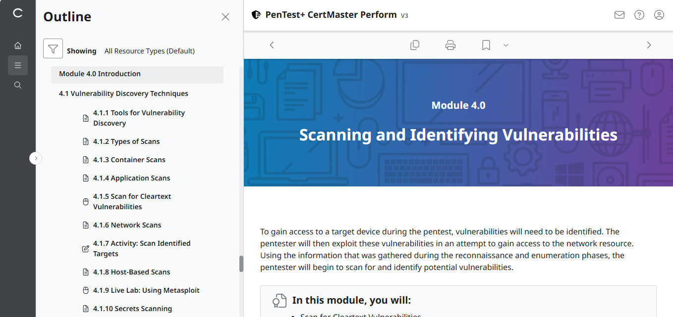 Best Value : CertMaster Perform CompTIA PenTest+ v3  (Exam PT0-003) - 3 Months Access , No Access Code
