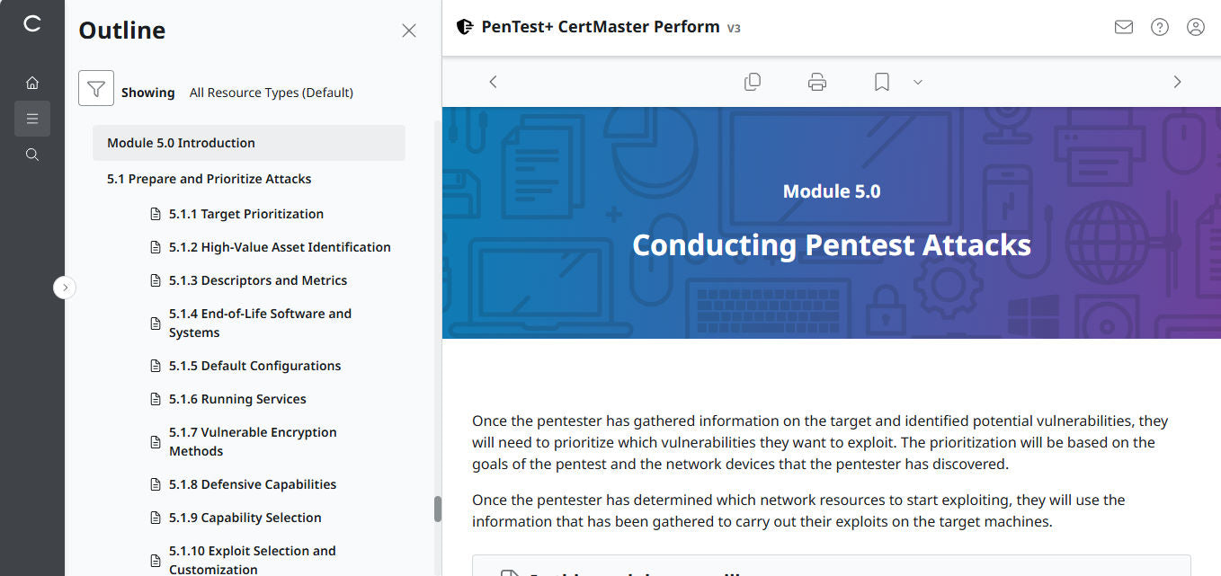 Best Value : CertMaster Perform CompTIA PenTest+ v3  (Exam PT0-003) - 3 Months Access , No Access Code
