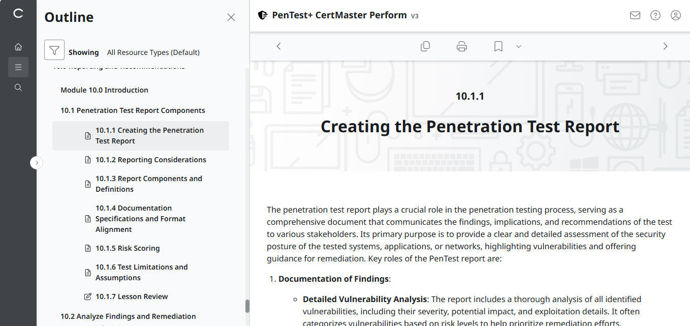 Best Value : CertMaster Perform CompTIA PenTest+ v3  (Exam PT0-003) - 3 Months Access , No Access Code