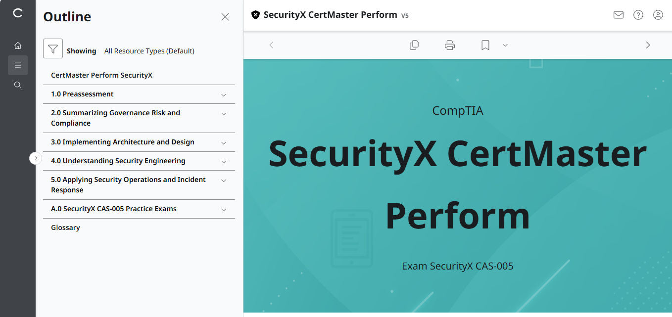 Best Value : CertMaster Perform  CompTIA SecurityX (Exam CAS-005) - 3 Month, No Access Code