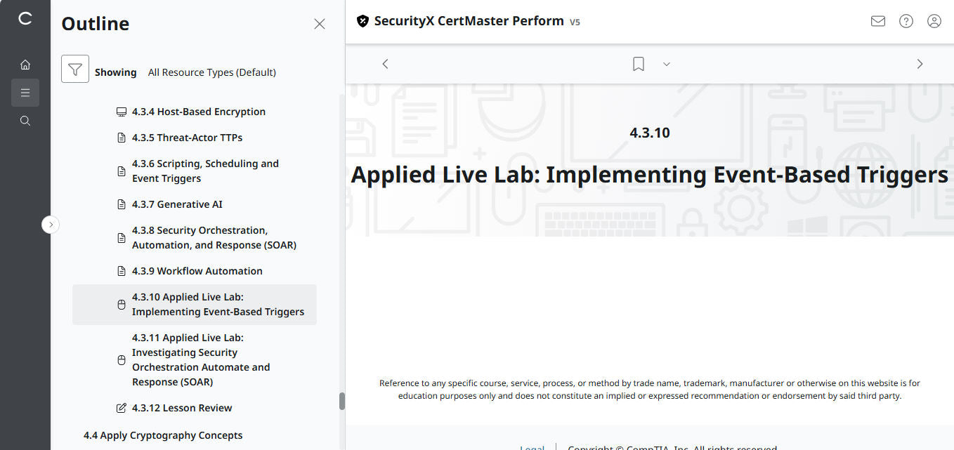 Best Value : CertMaster Perform  CompTIA SecurityX (Exam CAS-005) - 3 Month, No Access Code