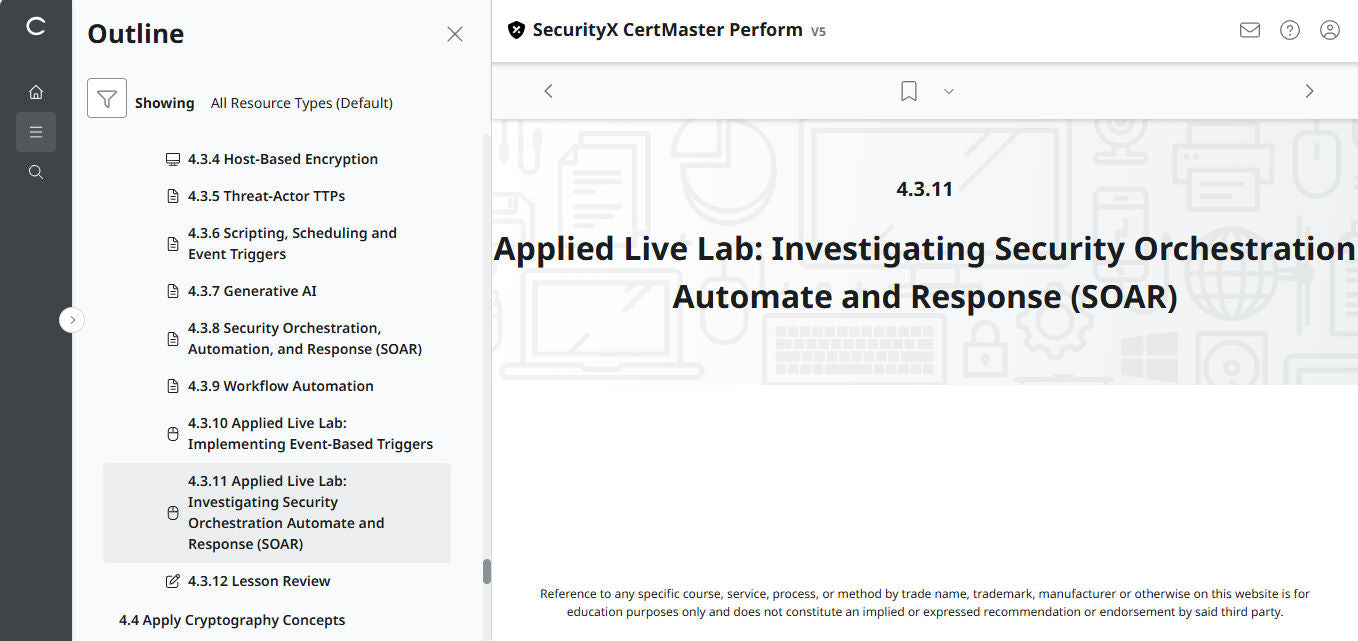 Best Value : CertMaster Perform  CompTIA SecurityX (Exam CAS-005) - 3 Month, No Access Code